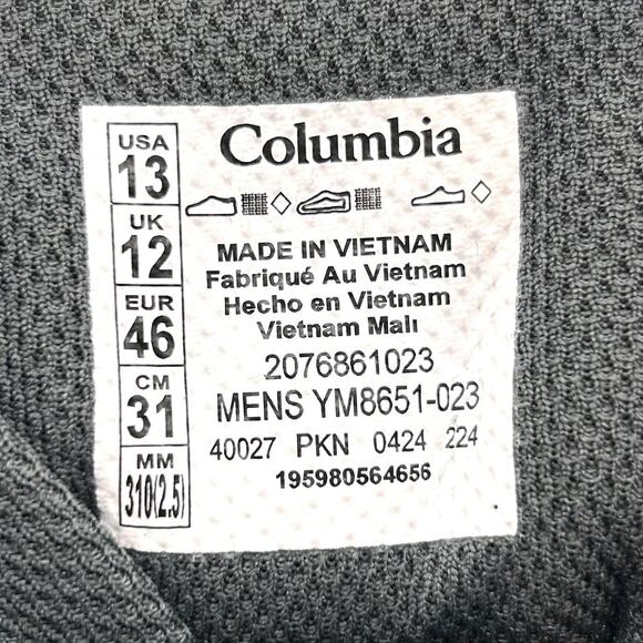 Columbia Strata Trail Mid WP Boots Mens Size 13 Gray Waterproof Hiking Shoes - Picture 9 of 10